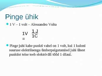 Pinge ja pinge ühik #5