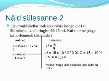 Pinge ja pinge ühik #8