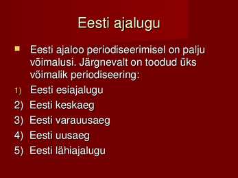 Eesti ajalugu #2