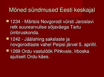 Eesti ajalugu #12