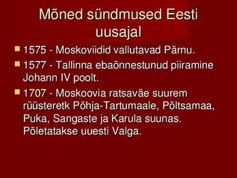 Eesti ajalugu #21