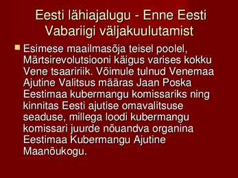 Eesti ajalugu #26