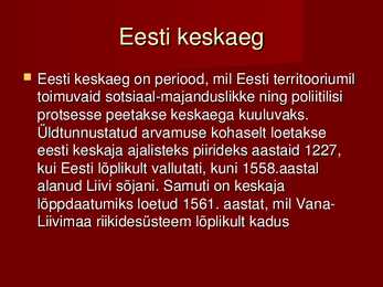 Eesti ajalugu #8
