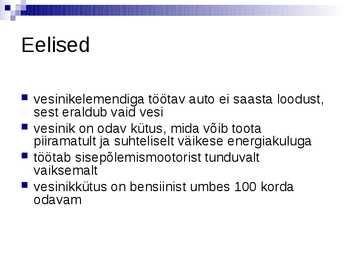 Vesinikul töötavad autod #11