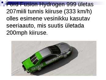 Vesinikul töötavad autod #14