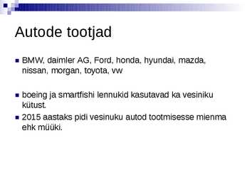 Vesinikul töötavad autod #7