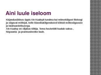 Ain Kaalep #4