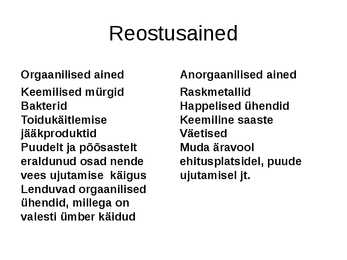 Heitvetest pärinev reokoormus ning selle probleemid #5
