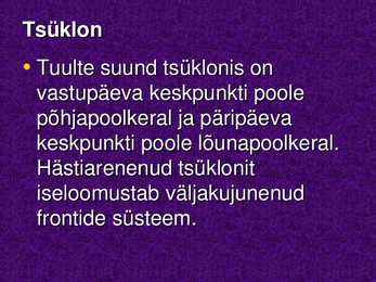 Tsüklonid ja Antitsüklonid #5
