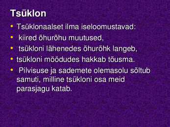 Tsüklonid ja Antitsüklonid #8