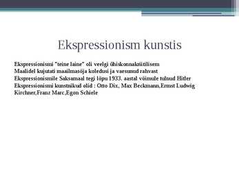 Ekspressionismi kokkuvõte #6