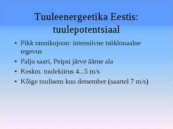 Tuuleenergia kokkuvõte #11