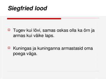 Siegfriedi lood #4