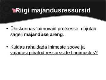 Riigi majandusressursid #2