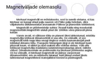 Merkuuri powrpointi esitlus #9