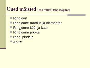 Ringjoon ja selle pikkus #2