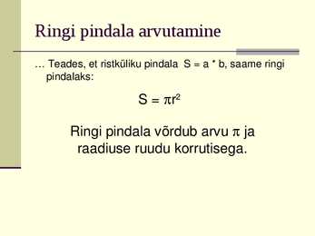 Ringjoon ja selle pikkus #13