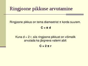 Ringjoon ja selle pikkus #7
