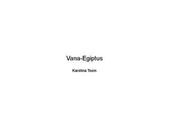 Vana-Egiptus - ettekanne