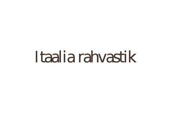 Itaalia rahvastik ja majandus #2