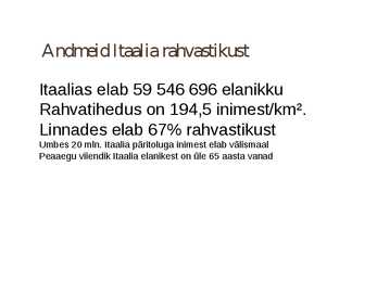 Itaalia rahvastik ja majandus #3