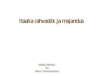 Itaalia rahvastik ja majandus