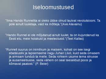 Hando Runnel-esitlus #4