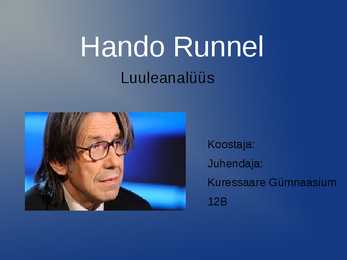 Hando Runnel-esitlus
