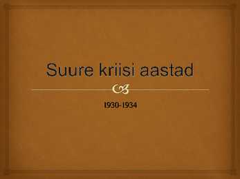 Suure kriisi aastad