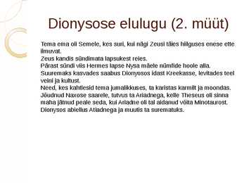 Antiikjumalad ja nende kujutamine kunstis-Dionysos Bacchus #5