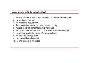 Henna ja selle kasutamise viisid