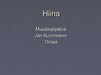 HIINA muusika