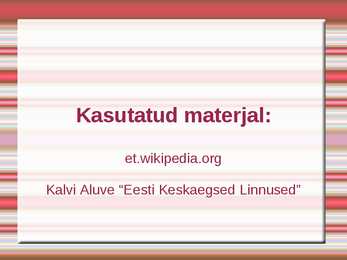 Eesti keskaegsed linnused #20
