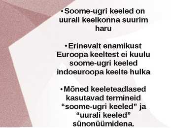 Soome-Ugri keelkond #4