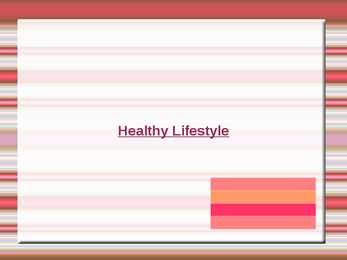 Healthy lifestyle- slaidid-