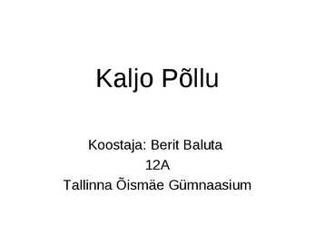 Kaljo Põllu