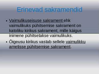 Sakramendid #12