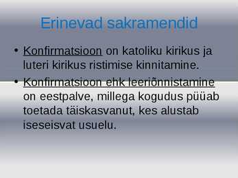 Sakramendid #16