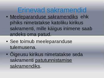 Sakramendid #9