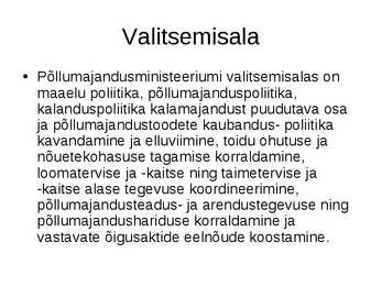 Põllumajandusministeeriumi slide töö #5