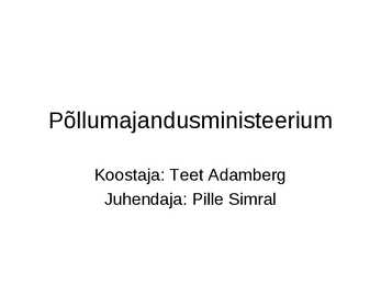 Põllumajandusministeeriumi slide töö