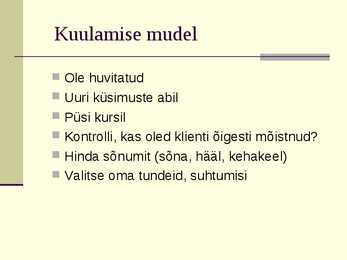 Kuulamisoskus #16