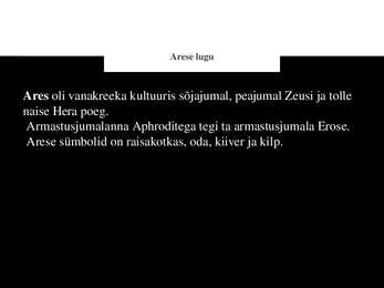 Antiikjumalad ja nende kujutamine kunstis - Ares #2