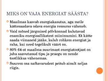 Energia säästu võimalused #3