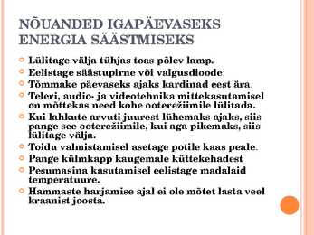 Energia säästu võimalused #4