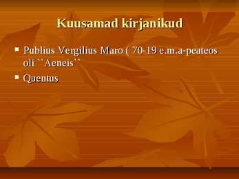 Rooma kirjanduse põhiperioodid #9