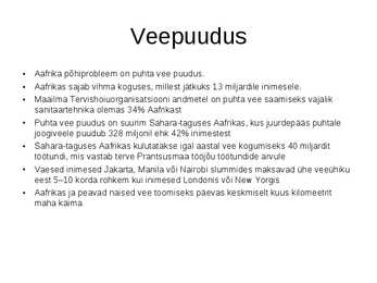 Aafrika probleemid #4