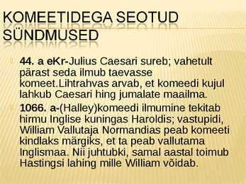 Oluline teave komeedist #12