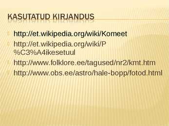 Oluline teave komeedist #16