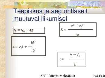 Ühtlaselt muutuv liikumine #5